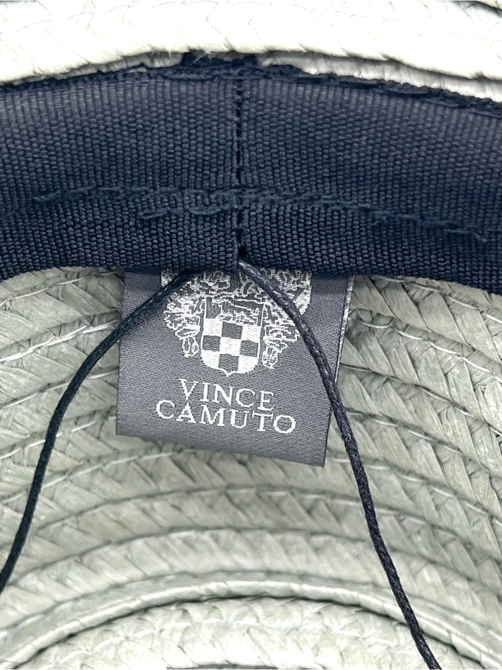 Vince Camuto Seafoam/Sage Straw Sun Hat Gold Chain Accent Wide Brim EUC - Picture 4 of 13